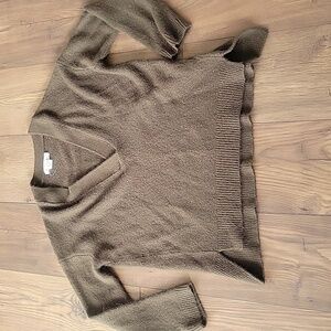 Brown v-neck Super Soft Comfy Oversized sweater, Size Small